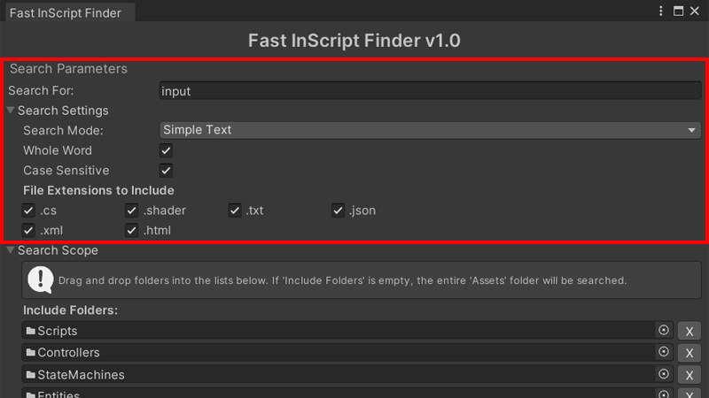 Search Panel UI